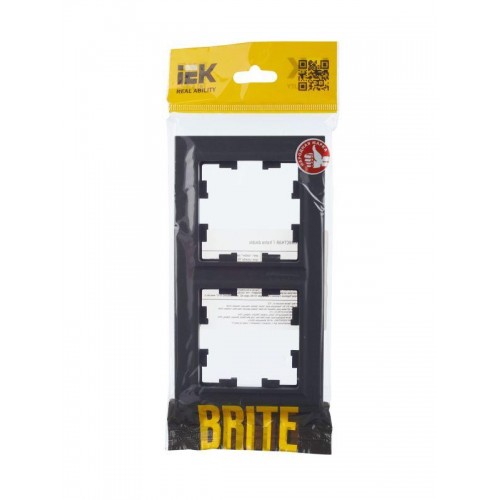 Рамка 2-м BRITE РУ-2-БрГ графит IEK BR-M22-K53