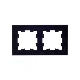 Рамка 2-м BRITE РУ-2-1-БрЧ металл черн. IEK BR-M22-M-K02