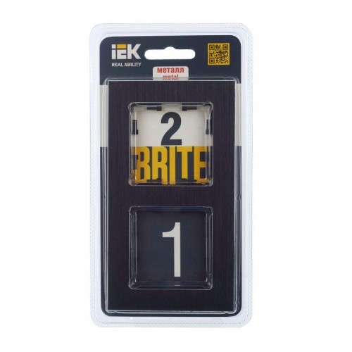 Рамка 2-м BRITE РУ-2-1-БрЧ металл черн. IEK BR-M22-M-K02