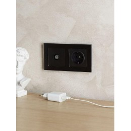 Рамка 2-м BRITE РУ-2-1-БрЧ металл черн. IEK BR-M22-M-K02