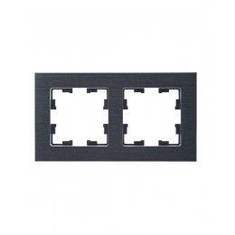 Рамка 2-м BRITE РУ-2-1-БрА металл алюм. IEK BR-M22-M-K47