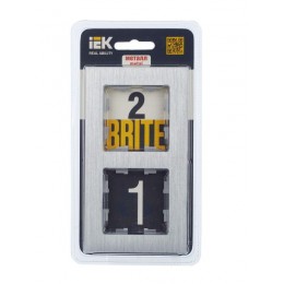 Рамка 2-м BRITE РУ-2-1-БрА металл алюм. IEK BR-M22-M-K47