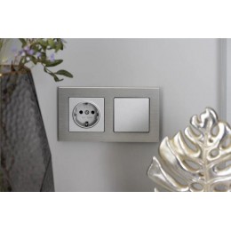 Рамка 2-м BRITE РУ-2-1-БрА металл алюм. IEK BR-M22-M-K47