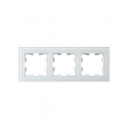 Рамка 3-м BRITE РУ-3-2-БрБ стекло бел. IEK BR-M32-G-K01