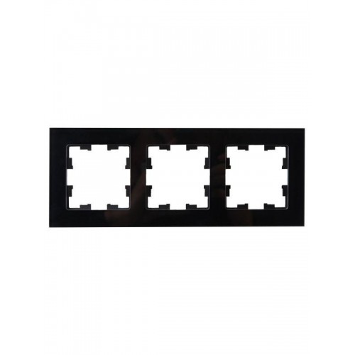 Рамка 3-м BRITE РУ-3-2-БрЧ стекло черн. IEK BR-M32-G-K02
