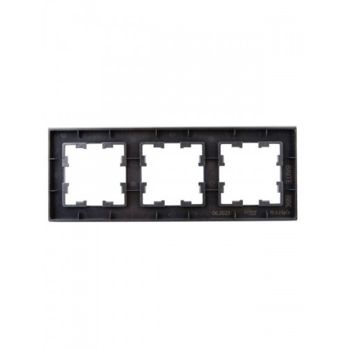 Рамка 3-м BRITE РУ-3-2-БрСе стекло сер. IEK BR-M32-G-K03