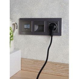 Рамка 3-м BRITE РУ-3-2-БрСе стекло сер. IEK BR-M32-G-K03