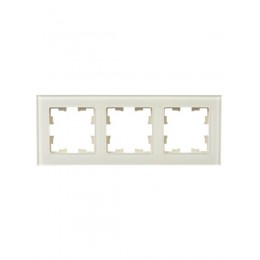 Рамка 3-м BRITE РУ-3-2-БрВа стекло ванильн. IEK BR-M32-G-K10