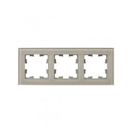 Рамка 3-м BRITE РУ-3-2-БрД стекло дым. IEK BR-M32-G-K30