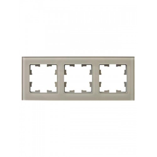 Рамка 3-м BRITE РУ-3-2-БрД стекло дым. IEK BR-M32-G-K30