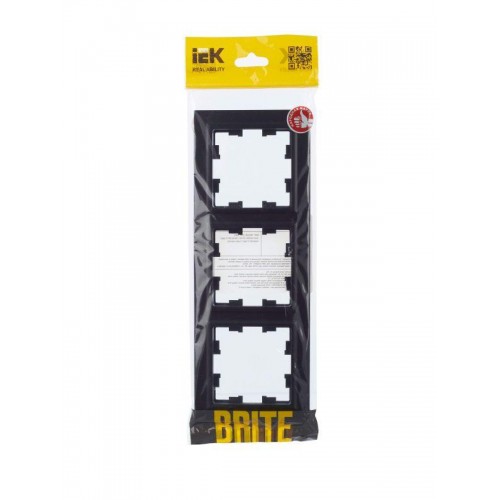 Рамка 3-м BRITE РУ-3-БрЧ черн. IEK BR-M32-K02