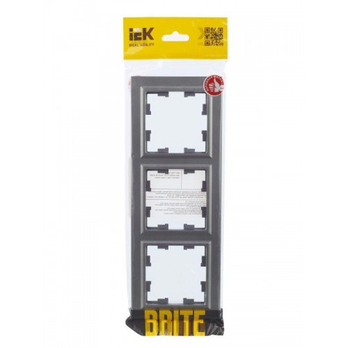 Рамка 3-м BRITE РУ-3-БрС сталь IEK BR-M32-K46