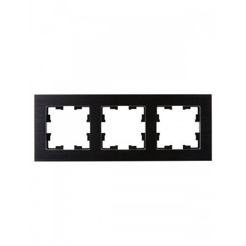 Рамка 3-м BRITE РУ-3-1-БрЧ металл черн. IEK BR-M32-M-K02