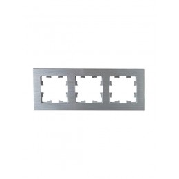 Рамка 3-м BRITE РУ-3-1-БрА металл алюм. IEK BR-M32-M-K47