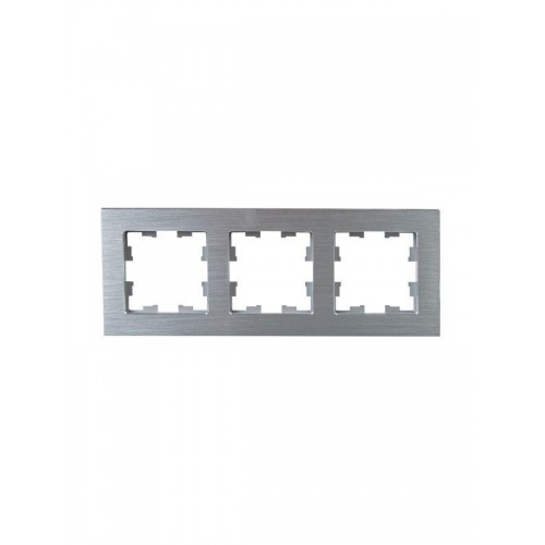 Рамка 3-м BRITE РУ-3-1-БрА металл алюм. IEK BR-M32-M-K47
