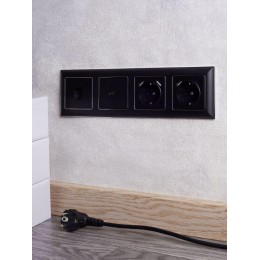 Рамка 4-м BRITE РУ-4-Бр хром/черн. IEK BR-M42-12-2-K23