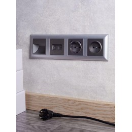 Рамка 4-м BRITE РУ-4-Бр алюм./алюм. IEK BR-M42-12-K47