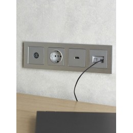 Рамка 4-м BRITE РУ-4-1-БрА металл алюм. IEK BR-M42-M-K47