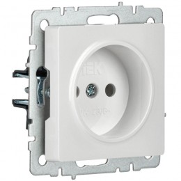 Розетка BRITE РС10-1-0-БрБ 10А без заземл. без защ. шторок механизм бел. IEK BR-R10-10-K01