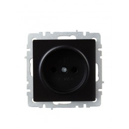 Розетка BRITE РС10-1-0-БрЧ 10А без заземл. без защ. шторок механизм черн. IEK BR-R10-10-K02