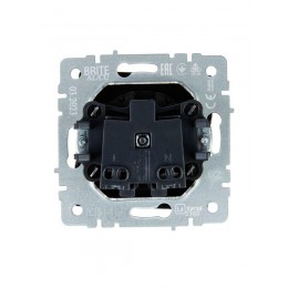 Розетка BRITE РС10-1-0-БрЧ 10А без заземл. без защ. шторок механизм черн. IEK BR-R10-10-K02