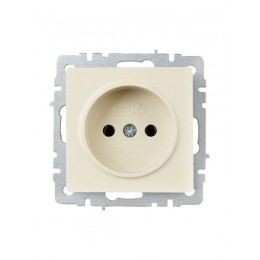 Розетка BRITE РС10-1-0-БрКр 10А без заземл. без защ. шторок механизм беж. IEK BR-R10-10-K10