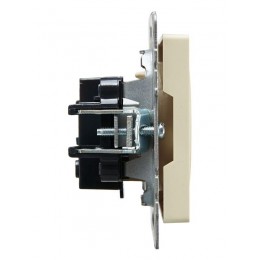 Розетка BRITE РС10-1-0-БрКр 10А без заземл. без защ. шторок механизм беж. IEK BR-R10-10-K10