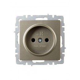 Розетка BRITE РС10-1-0-БрШ 10А без заземл. без защ. шторок механизм шампань IEK BR-R10-10-K37