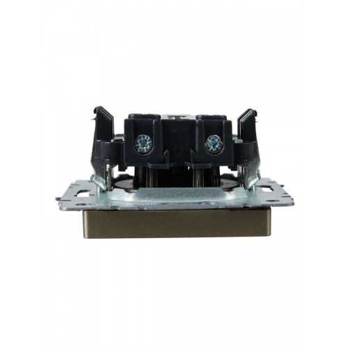 Розетка BRITE РС10-1-0-БрШ 10А без заземл. без защ. шторок механизм шампань IEK BR-R10-10-K37