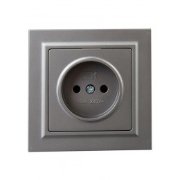 Розетка СП BRITE РСР10-1-0-БрС 10А в сборе без заземл. без защ. шторок сталь IEK BR-R10-10-K46-F