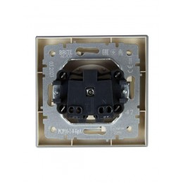 Розетка СП BRITE РСР10-1-0-БрА 10А в сборе без заземл. без защ. шторок алюм. IEK BR-R10-10-K47-F