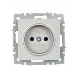 Розетка BRITE РС10-1-0-БрА 10А без заземл. без защ. шторок механизм алюм. IEK BR-R10-10-K47