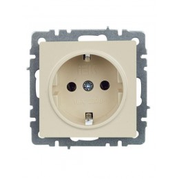Розетка BRITE РС11-1-0-БрКр 16А с заземл. без защ. шторки механизм беж. IEK BR-R11-16-K10