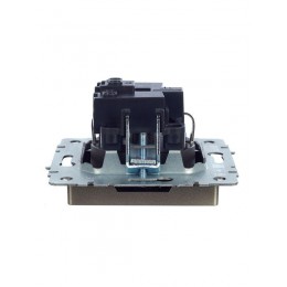 Розетка BRITE РС11-1-0-БрШ 16А с заземл. без защ. шторки механизм шампань IEK BR-R11-16-K37