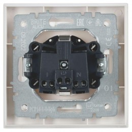 Розетка BRITE РСР14-1-0-БрБ 16А в сборе с заземл. защ. шторки бел. IEK BR-R14-16-K01-F