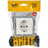 Розетка BRITE РС14-1-0-БрБ 16А с заземл. защ. шторки механизм бел. IEK BR-R14-16-K01