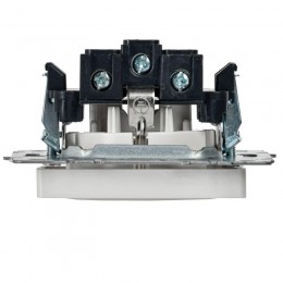 Розетка BRITE РС14-1-0-БрБ 16А с заземл. защ. шторки механизм бел. IEK BR-R14-16-K01