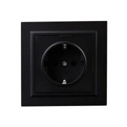 Розетка СП BRITE РСР14-1-0-БрЧ 16А в сборе с заземл. защ. шторки черн. IEK BR-R14-16-K02-F