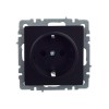 Розетка BRITE РС14-1-0-БрЧ 16А с заземл. защ. шторки механизм черн. IEK BR-R14-16-K02