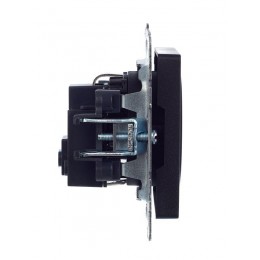 Розетка BRITE РС14-1-0-БрЧ 16А с заземл. защ. шторки механизм черн. IEK BR-R14-16-K02