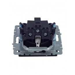 Розетка BRITE РС14-1-0-БрЧ 16А с заземл. защ. шторки механизм черн. IEK BR-R14-16-K02