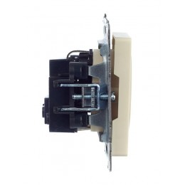 Розетка BRITE РС14-1-0-БрКр 16А с заземл. защ. шторки механизм беж. IEK BR-R14-16-K10