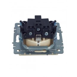 Розетка BRITE РС14-1-0-БрКр 16А с заземл. защ. шторки механизм беж. IEK BR-R14-16-K10