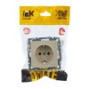 Розетка BRITE РС14-1-0-БрКр 16А с заземл. защ. шторки механизм беж. IEK BR-R14-16-K10