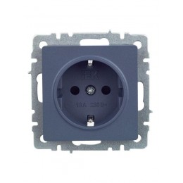 Розетка 1-м СП BRITE РС14-1-0-БрМ 16А с заземл. защ. шторки механизм маренго IEK BR-R14-16-K35