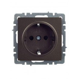 Розетка 1-м СП BRITE РС14-1-0-БрТБ 16А с заземл. защ. шторки механизм бронза IEK BR-R14-16-K45