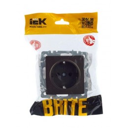 Розетка 1-м СП BRITE РС14-1-0-БрТБ 16А с заземл. защ. шторки механизм бронза IEK BR-R14-16-K45