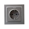 Розетка СП BRITE РСР14-1-0-БрС 16А в сборе с заземл. защ. шторки сталь IEK BR-R14-16-K46-F