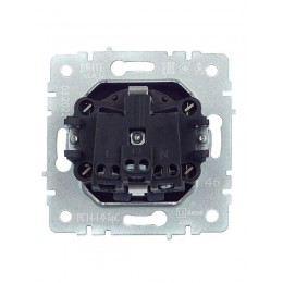 Розетка 1-м СП BRITE РС14-1-0-БрС 16А с заземл. защ. шторки механизм сталь IEK BR-R14-16-K46