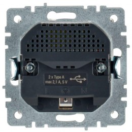 Розетка BRITE РЮш10-1-БрБ 16А с USB A+A 2.1А с заземл. защ. шторки механизм бел. IEK BR-R14-16-U21-D21-K01